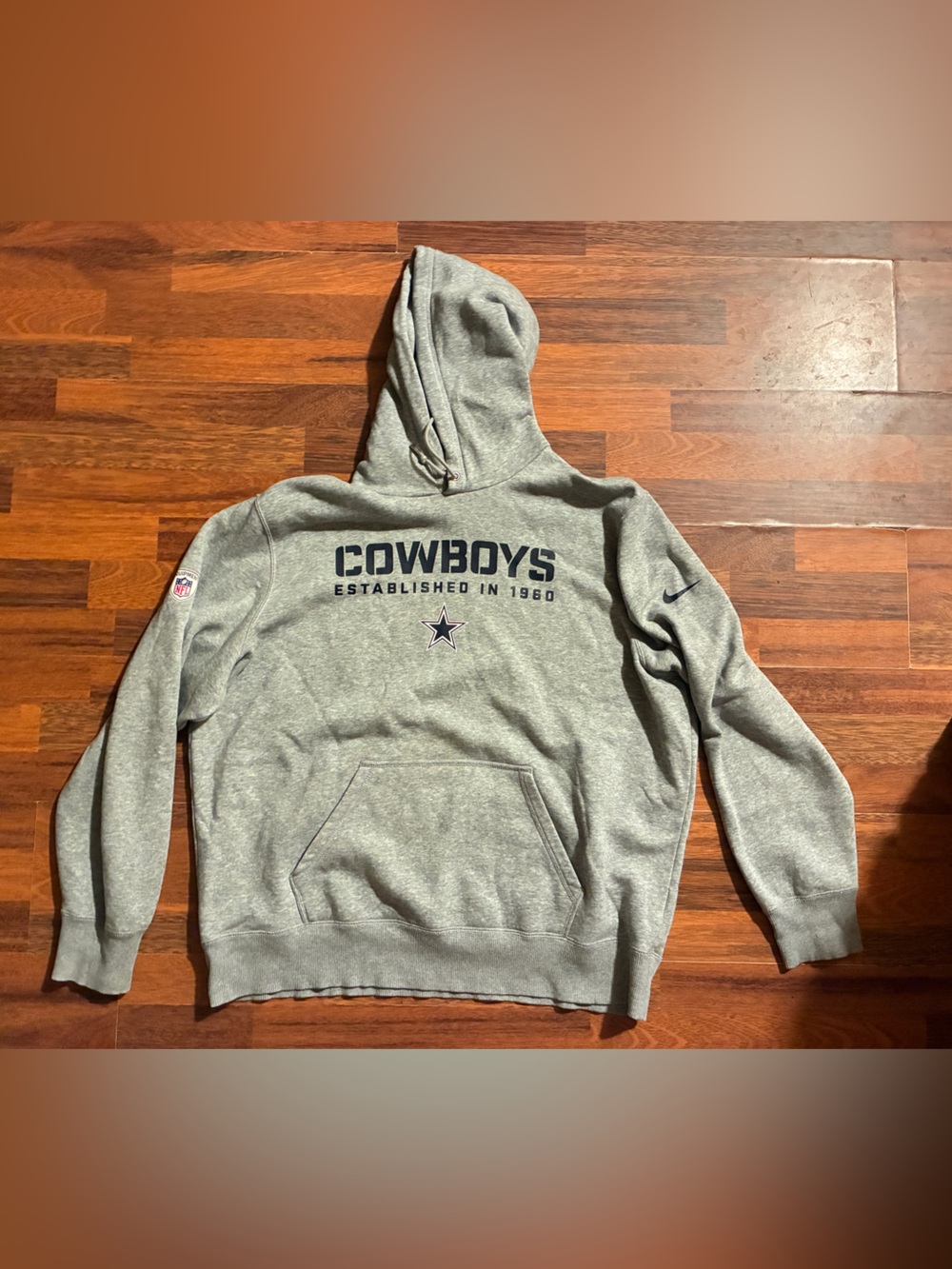 Nike Gray Cowboys Pullover Hoodie with Star Logo